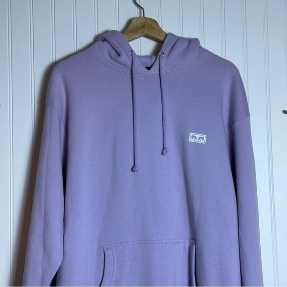 Obey Men's Light Purple Hoodie Pockets Relax Fit Casual Travel Soft Size Medium - Picture 4 of 11